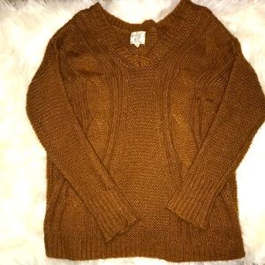 Burnt orange cozy sweater.